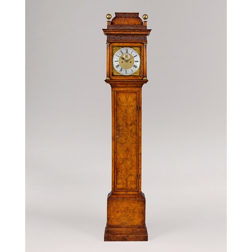 18TH CENTURY ANTIQUE WALNUT LONGCASE CLOCK BY DANIEL DELANDER OF LONDON